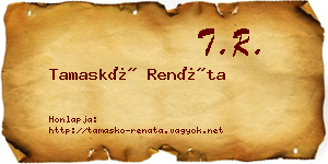 Tamaskó Renáta névjegykártya